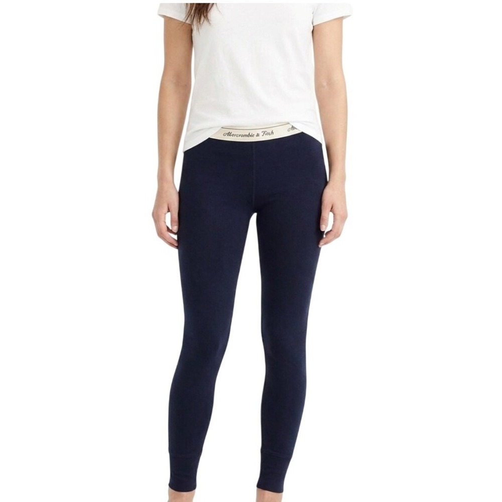 Abercrombie & Fitch Leggings Womens Small Navy Blue Cotton Spandex Made In USA